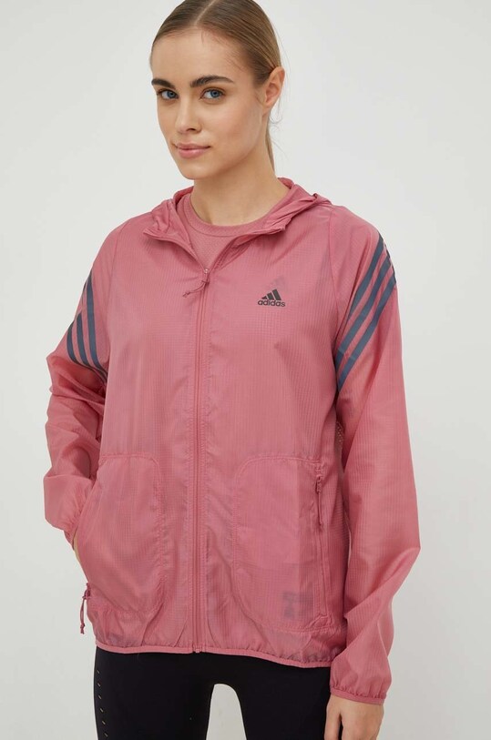 Vetrovka adidas Performance Run Icons ružová HR9899