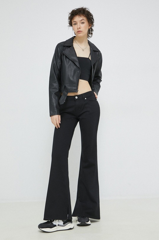 Δερμάτινο μπουφάν Hollister Co. KI344.3023.900 μαύρο SS23