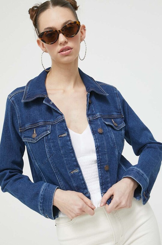 Hollister Co. kurtka jeansowa bez kaptura granatowy KI344.3048.288