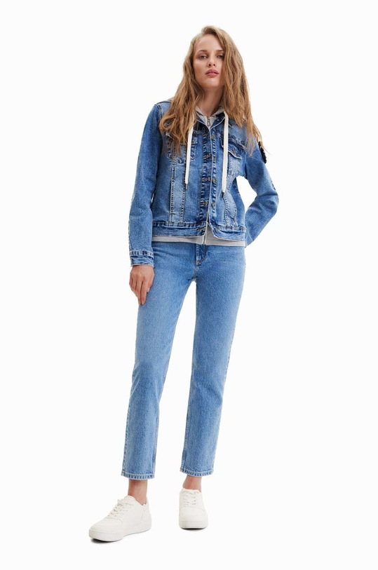 Odzież Desigual kurtka jeansowa 23SWED17 niebieski