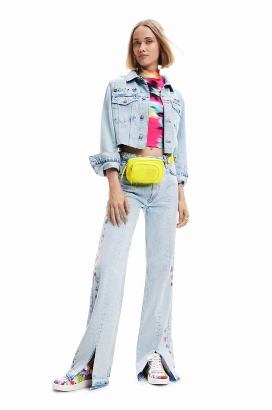 Odzież Desigual kurtka jeansowa 23SWED55 niebieski