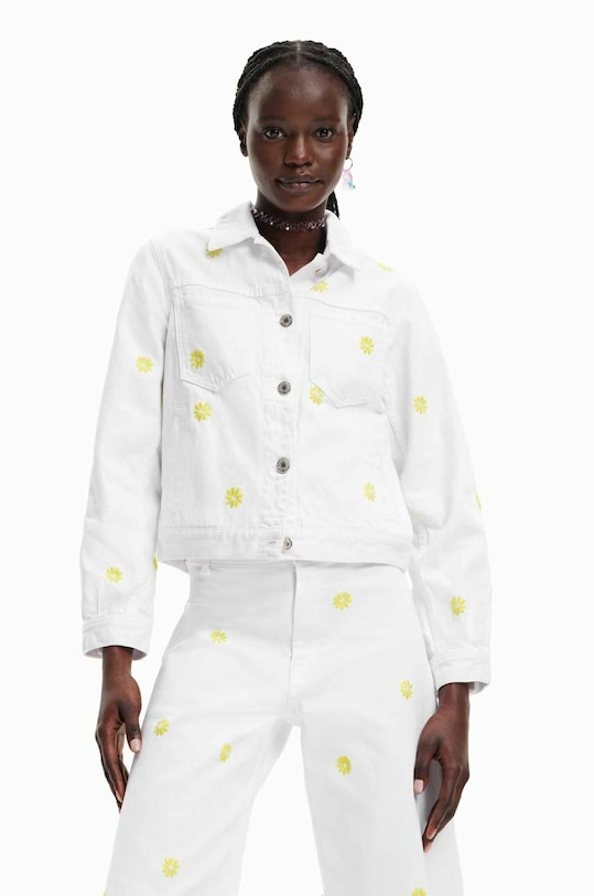 Desigual geacă din denim necaptusit alb 23SWED61