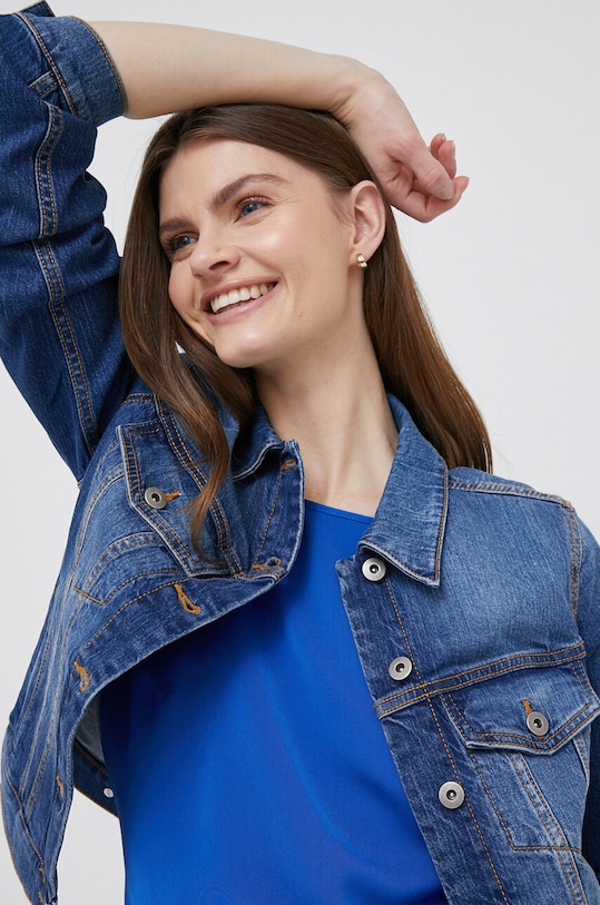 United Colors of Benetton geacă din denim albastru 27YFDN00N.901.