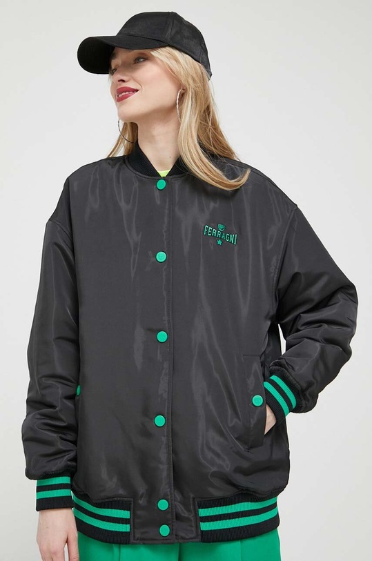 Chiara Ferragni kurtka bomber Ferragni Stretch czarny 74CBSD01