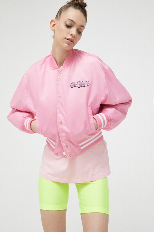Chiara Ferragni kurtka bomber dwustronna Varsity bez kaptura różowy 74CBSD02