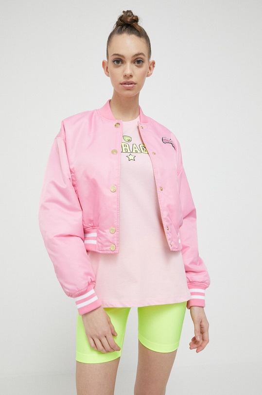 Chiara Ferragni kurtka bomber dwustronna Varsity 74CBSD02 różowy