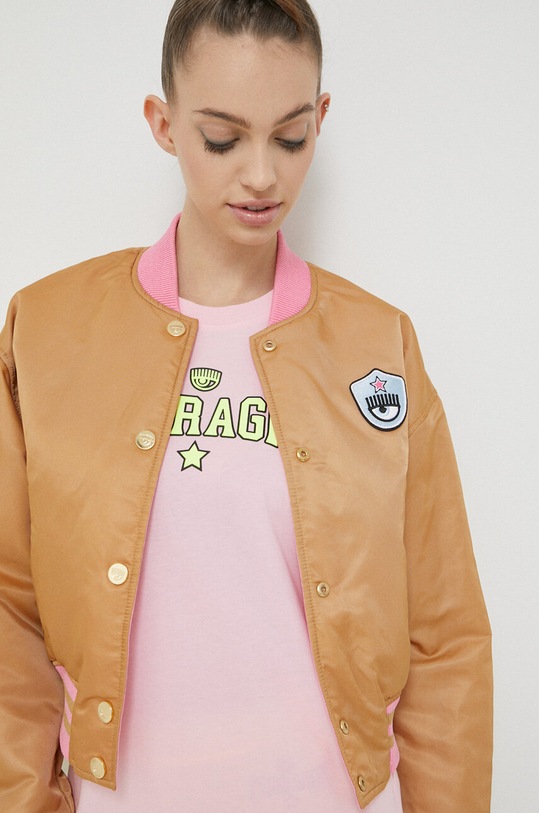 Chiara Ferragni geacă bomber cu două fețe Varsity 74CBSD02