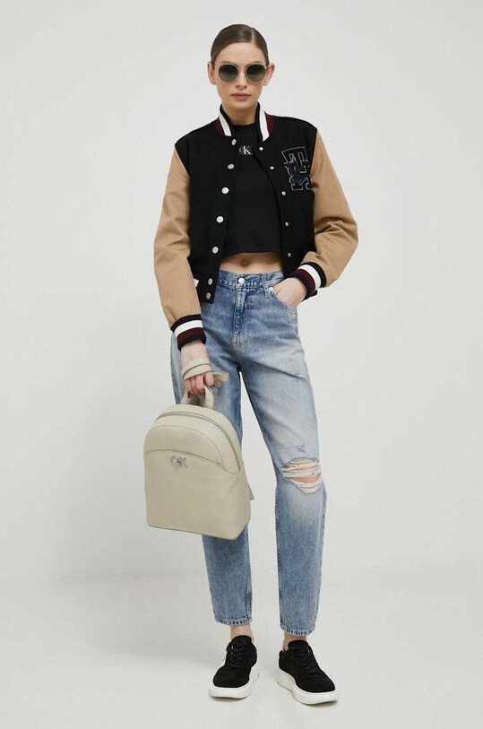 Tommy Hilfiger gyapjú bomber dzseki WW0WW38981.PPYX fekete SS23