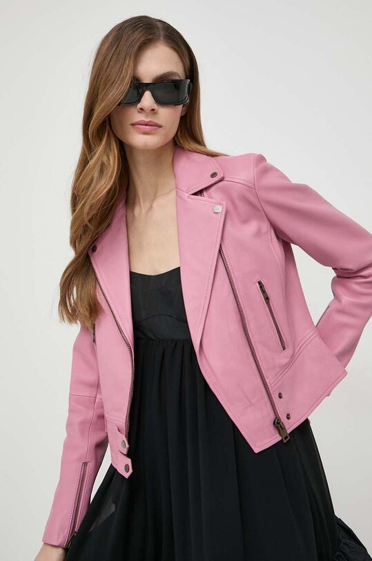 Кожаная куртка Pinko розовый 100267.Y6WL