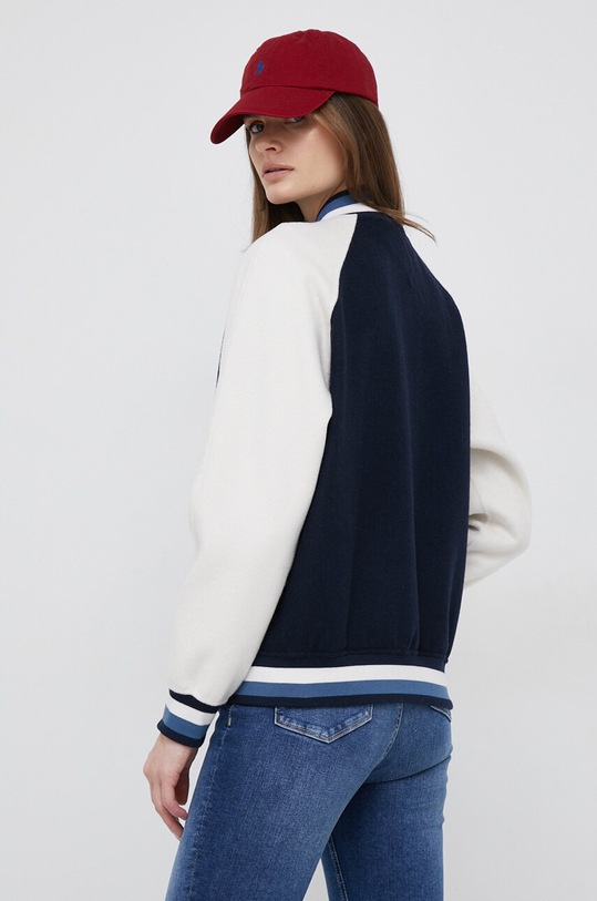 Odzież Tommy Hilfiger kurtka bomber wełniana WW0WW38112.PPYX granatowy