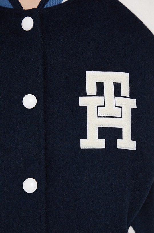 Tommy Hilfiger kurtka bomber wełniana WW0WW38112.PPYX granatowy