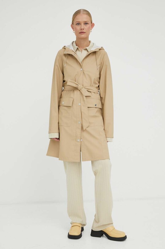 Rains płaszcz przeciwdeszczowy Curve Jacket 18130 18130.24 beżowy AW24