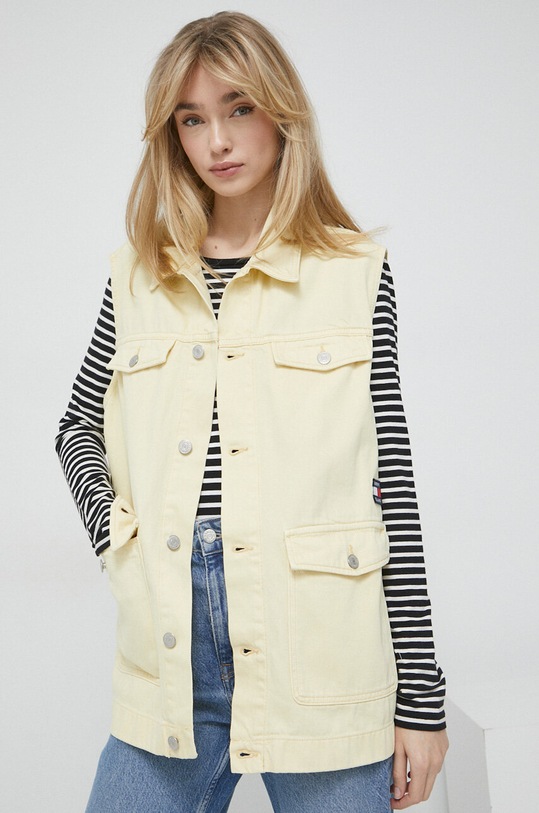 Tommy Jeans vesta de blugi necaptusit galben DW0DW15683.PPYX