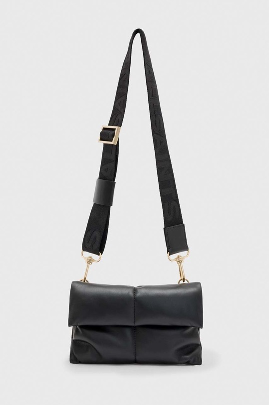 Шкіряна сумочка AllSaints лицьова шкіра чорний WB524Y