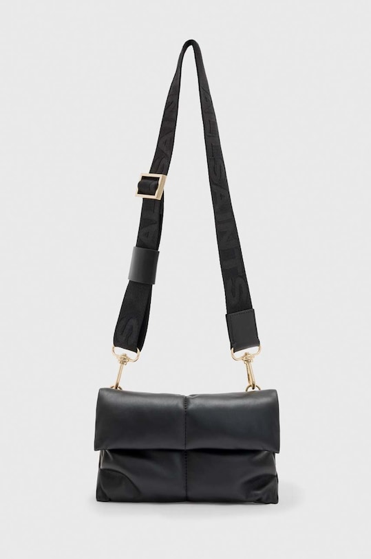 AllSaints torebka skórzana EZRA QUILT CROSSBODY skóra licowa czarny WB524Y