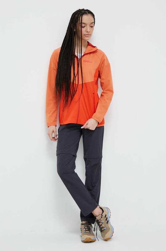 Turistická bunda Jack Wolfskin Go Hike Softshell 1306862 oranžová AW23