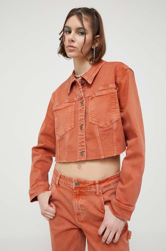 Джинсова куртка Guess Originals помаранчевий W3GG20D0Z50