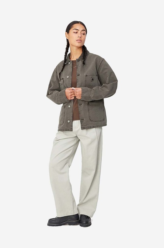 Carhartt WIP cotton denim jacket Michigan Coat I031396 gray SS23