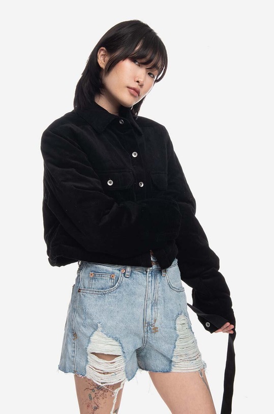 Jakna Rick Owens Cropped Outershirt DS02B4706.VS.BLACK