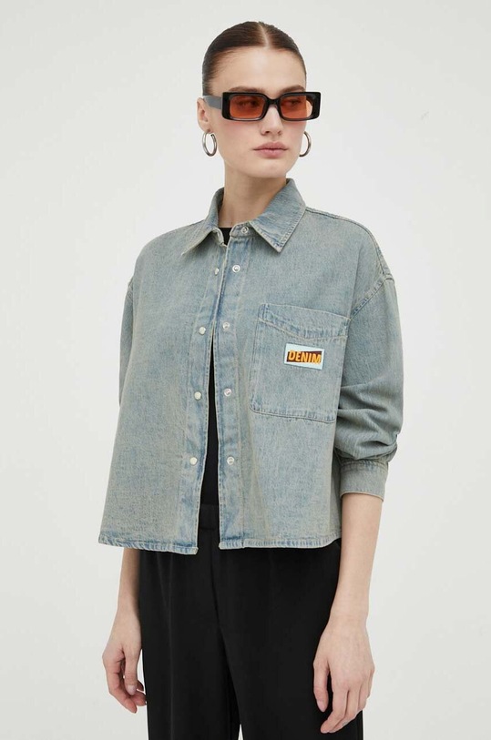 American Vintage camasa jeans FY06BE23 albastru SS23