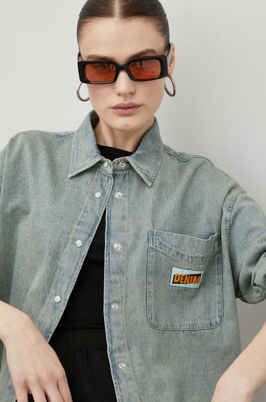 American Vintage camasa jeans FY06BE23 albastru