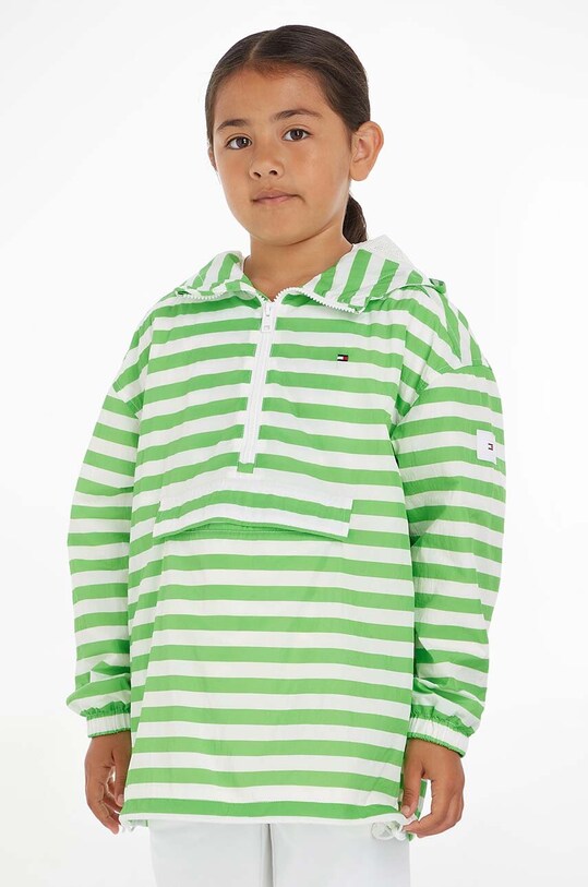 Detská bunda Tommy Hilfiger oversize zelená KG0KG07288.PPYX