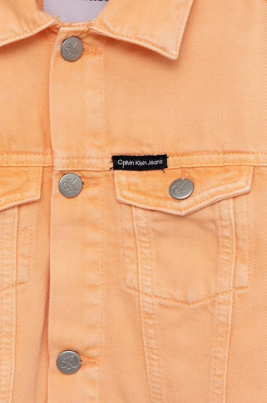 Dziewczynka Calvin Klein Jeans kurtka jeansowa dziecięca IG0IG01924.PPYX pomarańczowy