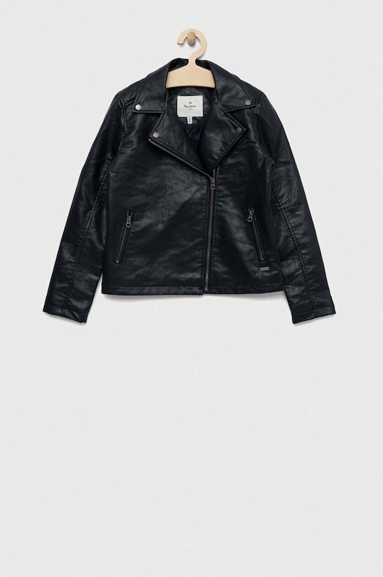 Παιδικά δερμάτινα μπουφάν Pepe Jeans απομίμηση λείου δέρματος σκούρο μπλε PG401065