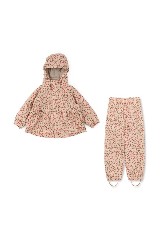 Konges Sløjd salopeta si sacou pentru copii cu captuseala rosu KS3521