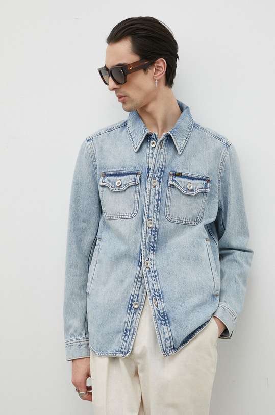 Tiger Of Sweden kurtka jeansowa bez kaptura niebieski T71664003