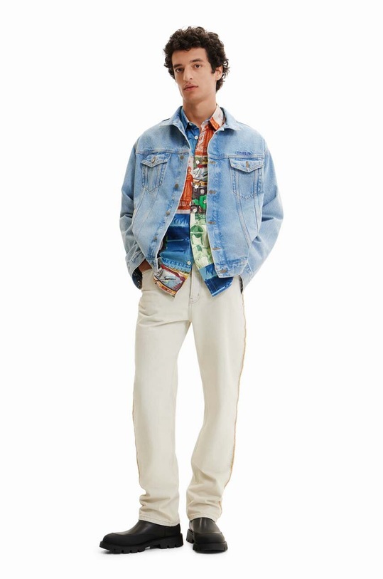 Îmbrăcăminte Desigual geacă din denim 23SMED07 albastru