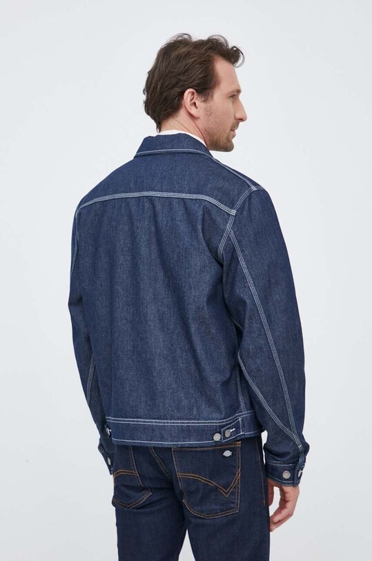 Odzież United Colors of Benetton kurtka jeansowa 22CLUN029.905 granatowy