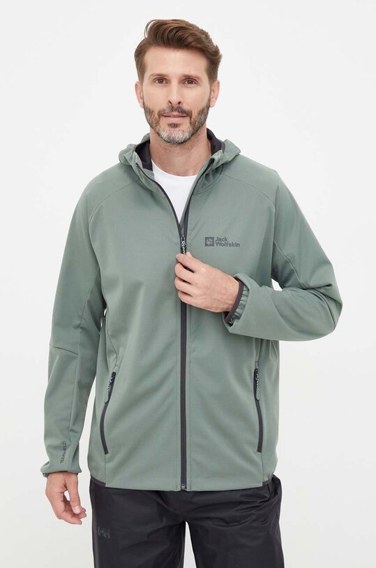 Куртка outdoor Jack Wolfskin Feldberg Hoody з капюшоном зелений 1306922