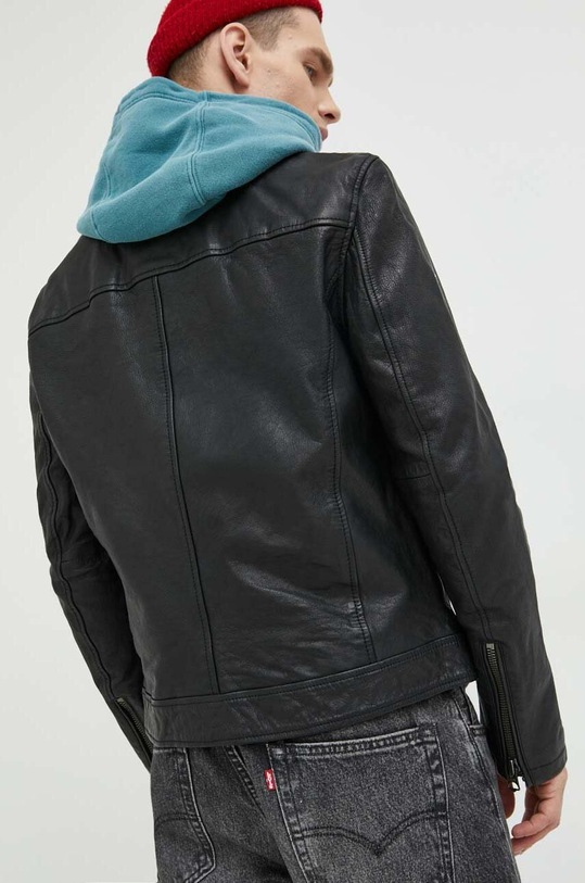 Дрехи Koжено яке Superdry M5011701A.02A черен