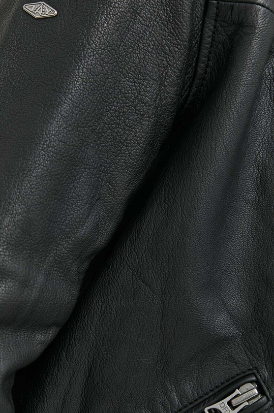 Superdry bőrdzseki M5011701A.02A fekete