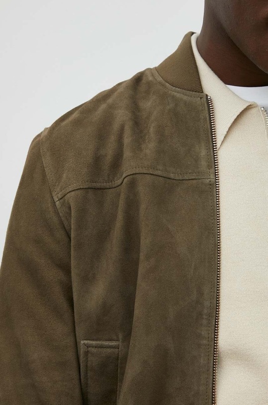 Les Deux kurtka bomber zamszowa LDM610091 zielony