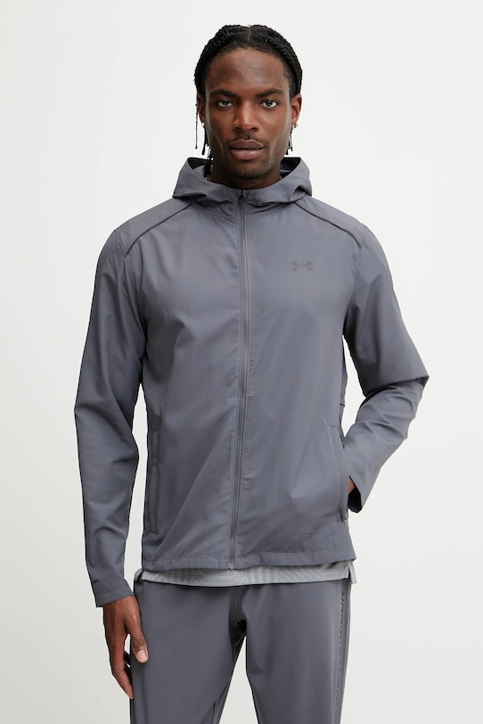 Odzież Under Armour kurtka do biegania Storm 1376795 szary