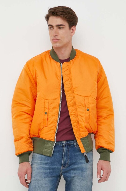 Двусторонняя куртка-бомбер Alpha Industries MA-1 100101.01 зелёный AW23