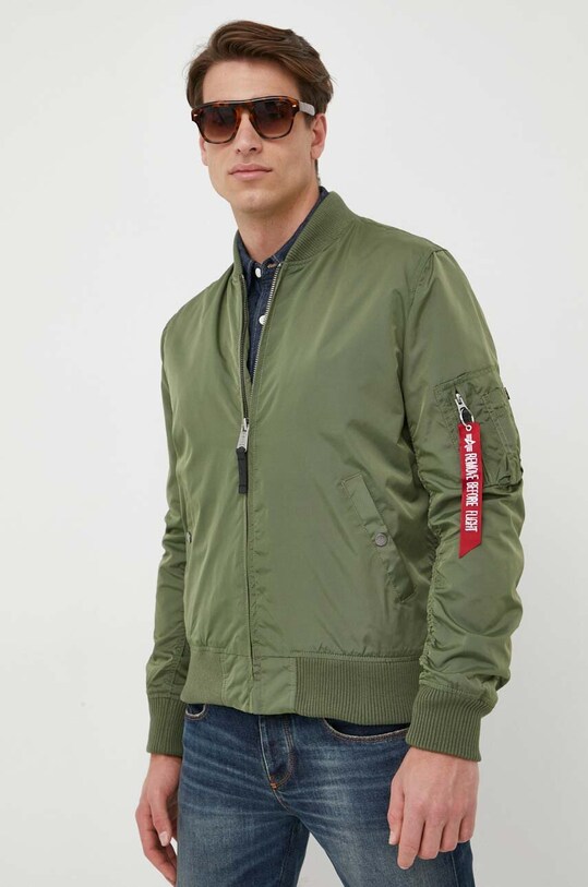Куртка-бомбер Alpha Industries MA-1 TT с подкладкой зелёный 191103.01