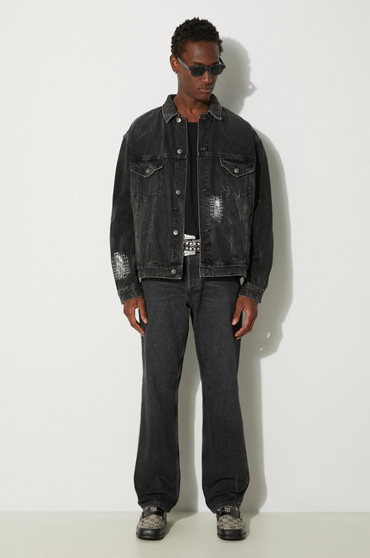 KSUBI denim jacket Cropped MPS23JK002 black SS23