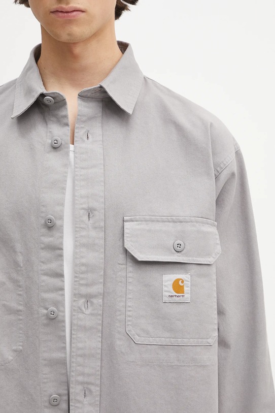 Βαμβακερό πουκάμισο Carhartt WIP Reno Shirt Jac γκρί I031447.