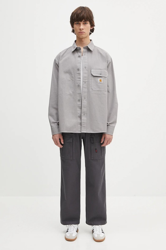 Βαμβακερό πουκάμισο Carhartt WIP Reno Shirt Jac I031447. γκρί