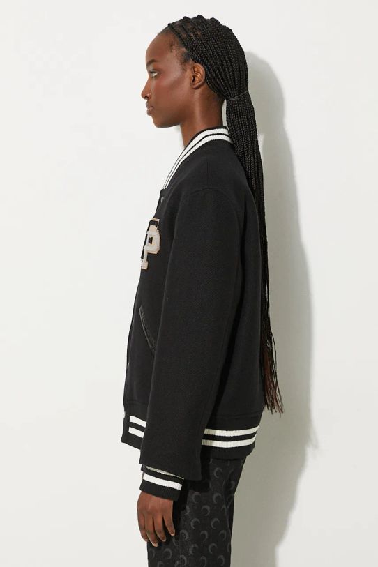 Vlnená bunda bomber Filling Pieces 
Varsity Jacket 81422201863 čierna