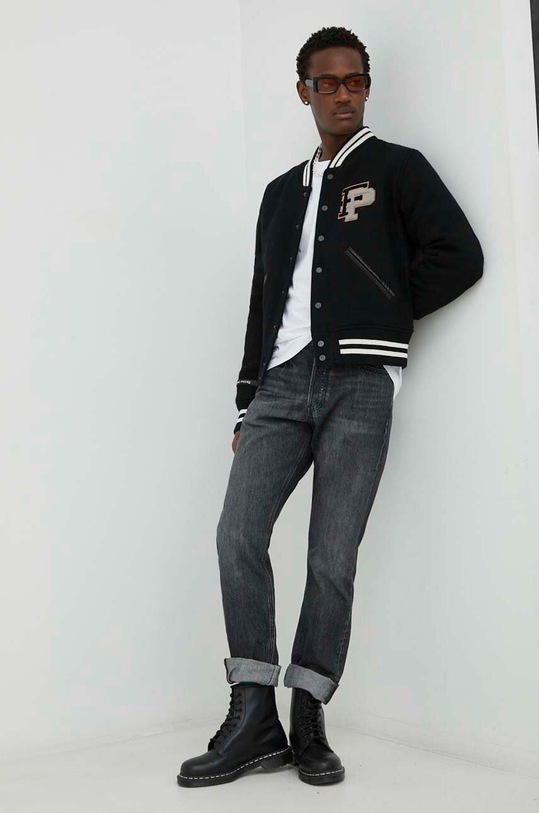 Шерстяная куртка-бомбер Filling Pieces чёрный 81422201863