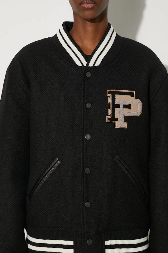 Odzież Filling Pieces kurtka bomber wełniana Varsity Jacket 81422201863 czarny