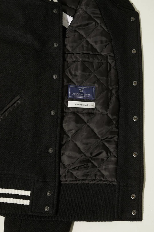 Filling Pieces kurtka bomber wełniana Varsity Jacket 81422201863 czarny