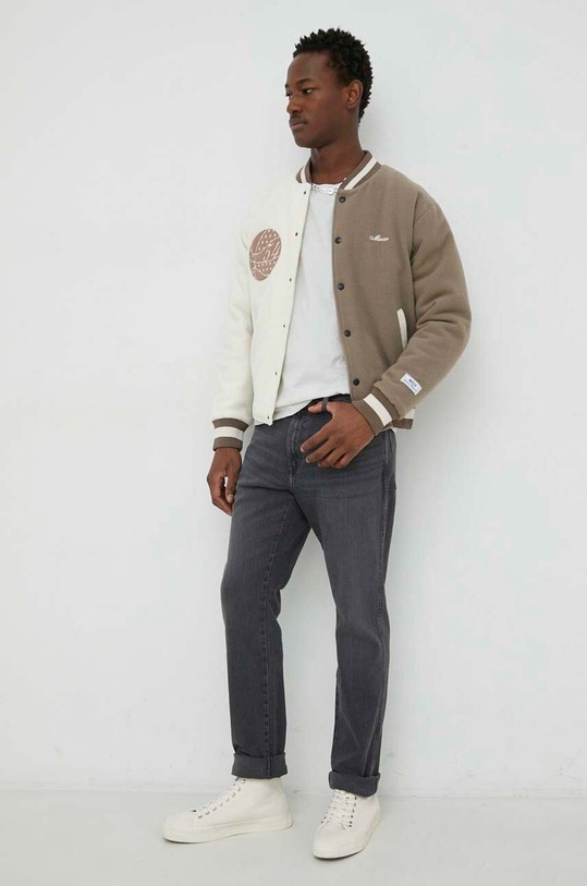 Vlněná bomber bunda The Mercer Brand MEAP231007 béžová SS23