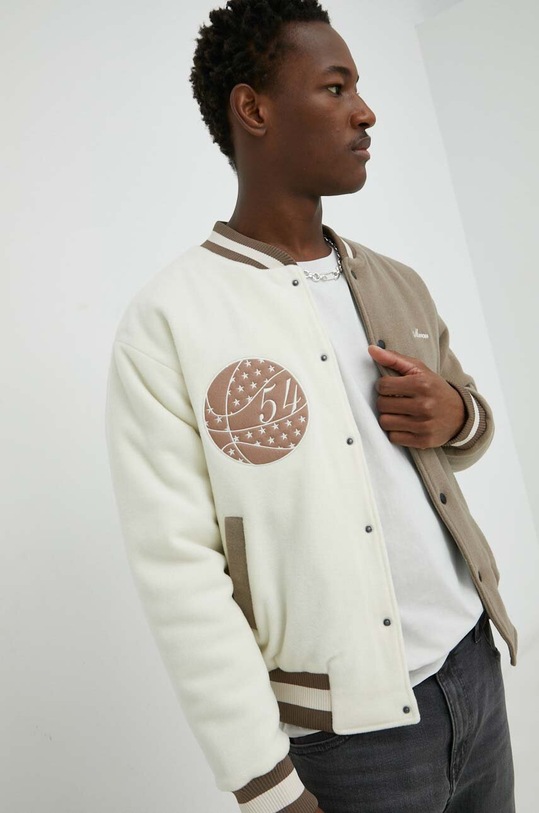 Vlněná bomber bunda The Mercer Brand MEAP231007 béžová
