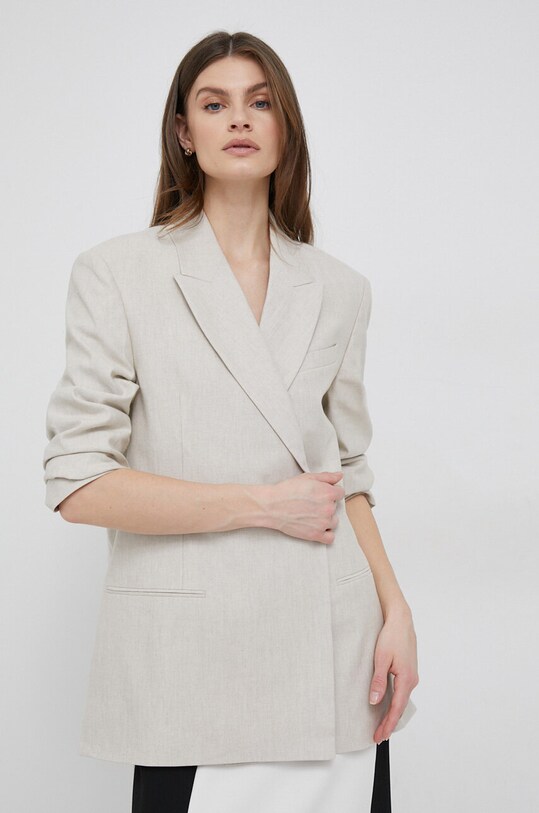 Льняний жакет Calvin Klein з підкладкою бежевий K20K205225.PPYX