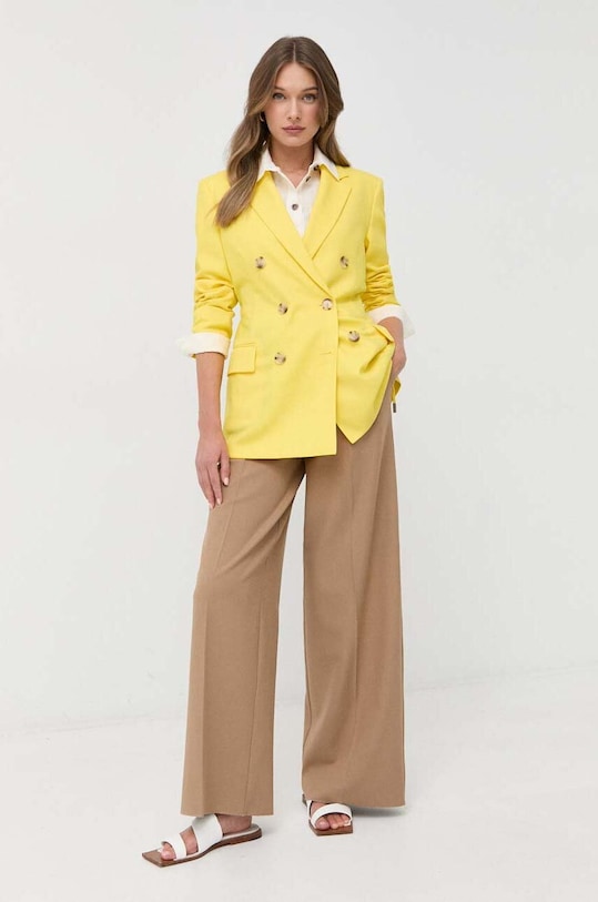 Μάλλινο μπουφάν BOSS 50483335 κίτρινο SS23